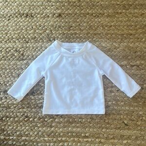 NWOT Gerber Baby & Toddler Neutral UPF 50+ White Rash Guard, 0-3 months